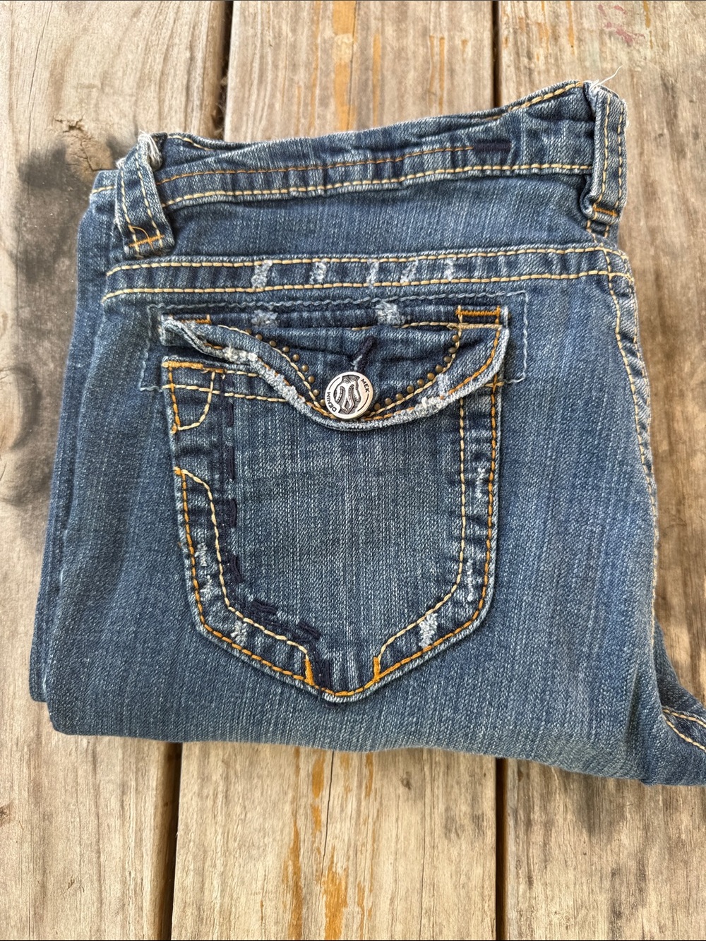 MEK Boot Cut Jeans in Medium Blue and Dark Blue 2 pairs Bootcut - Picture 2 of 14